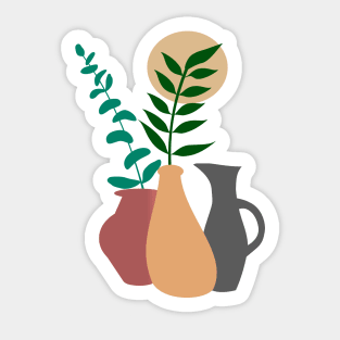 Boho Pots and Leaves Sticker